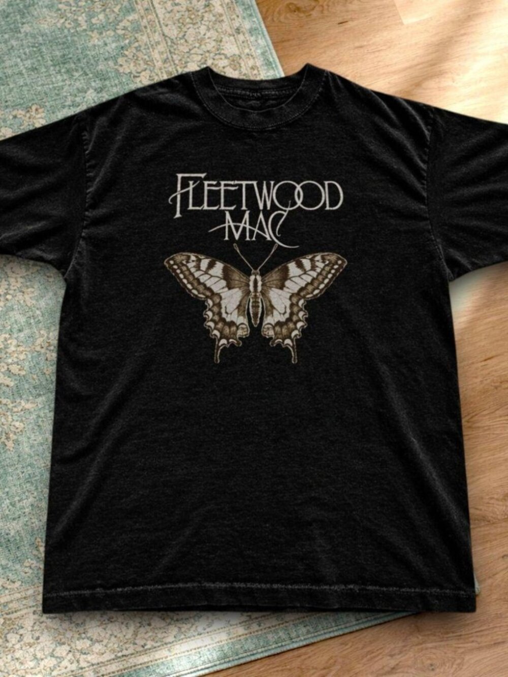 Fleetwood Mac butterfly graphic tee black